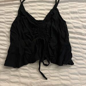 Wild Fable Elegant Black Gathered Camisole